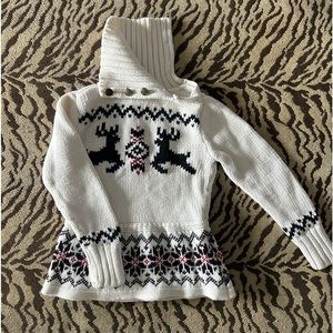 Ralph Lauren winter sweater. Cream with multicolor, red and black design. 4T